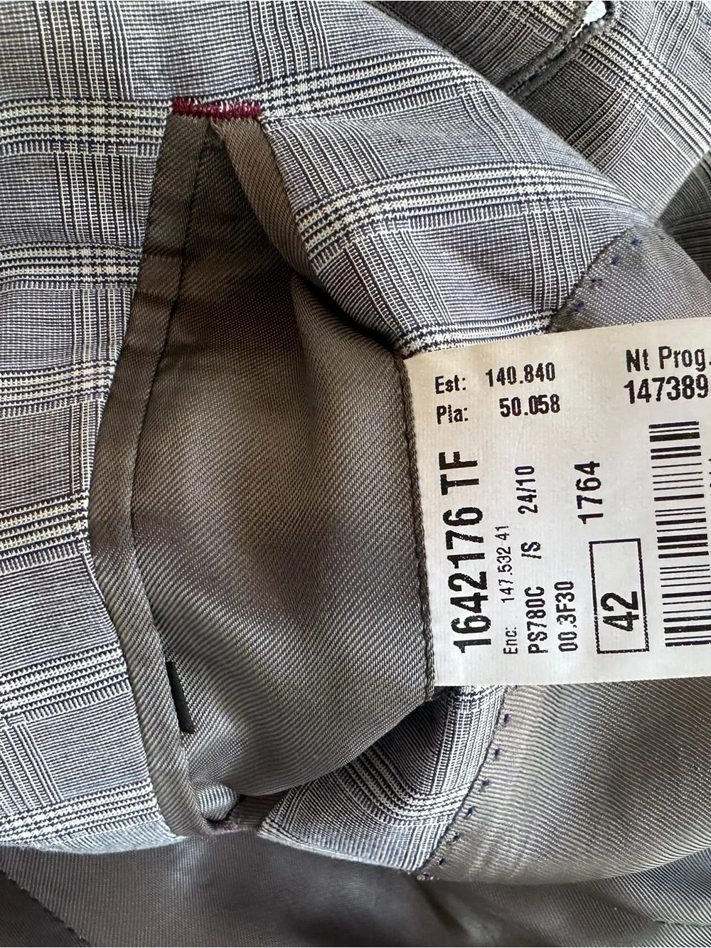 Paul Smith Light Gray Windowpane Sport Coat - Two-Button Blazer